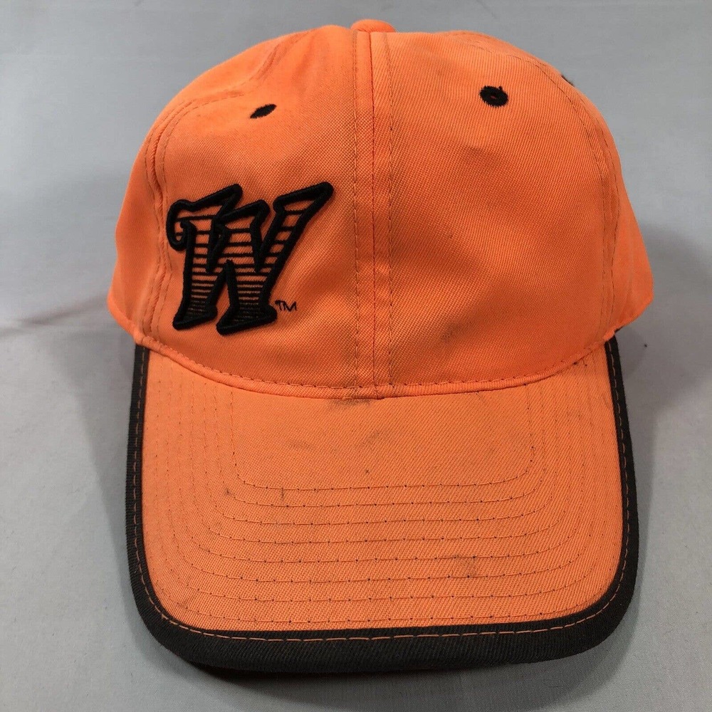 Winchester Safety Orange Hunting Hat Cap Adjustable One Size Fit Most Discolored